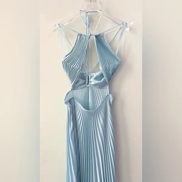 ALC Frank Moira Satin Pleated Maxi Dress 2 - Image 10