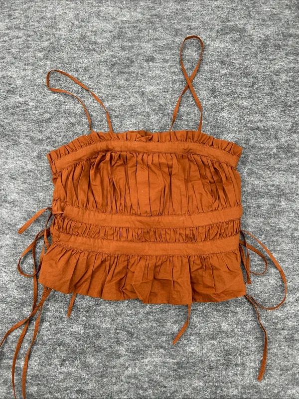 Free People Gabby Tube Cropped Top - Terracotta -XSMALL - Removable Straps - Image 3