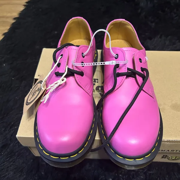 DR MARTENS 1461 pink leather lace up oxfords shoes new - Image 7