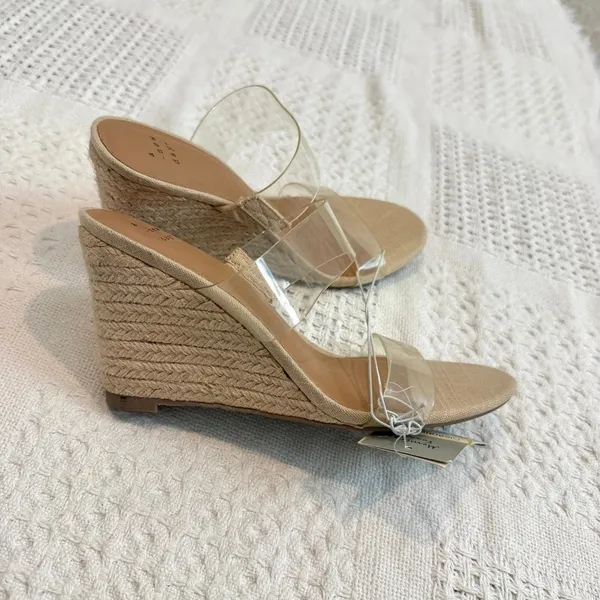 A New Day Ansel 8.5 double clear strap espadrille wedge sandal 3649 - Image 4