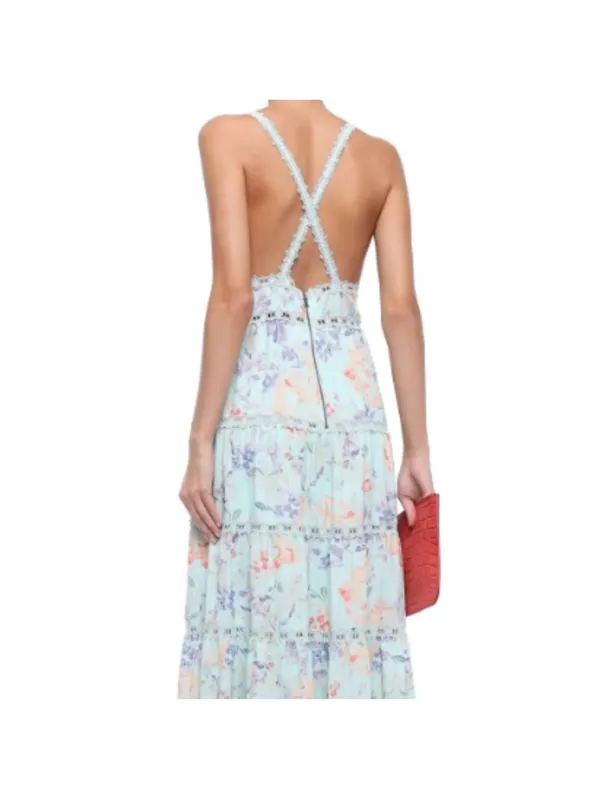 Alice + Olivia Karolina Crochet Floral Blue dress - Image 2