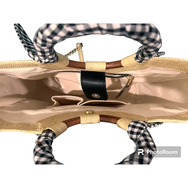 Abbie & Emmie Gingham Wrapped Handle Satchel - Image 10