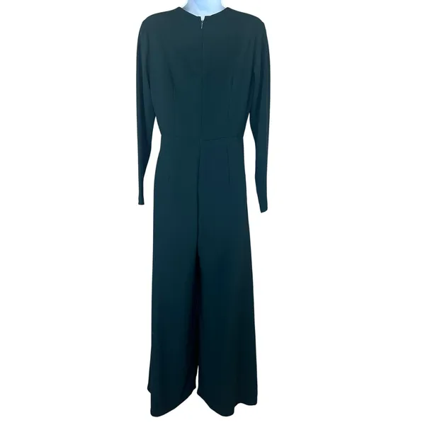 Adam Lippes Dark Green Wide Leg Jumpsuit SIZE 6 Long Sleeve Career Designer $528 - Image 7