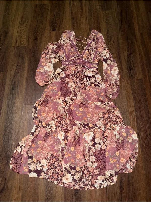 Rare Altar'd State Billy Patchwork Maxi Dress Floral $148 spring summer party - Image 3