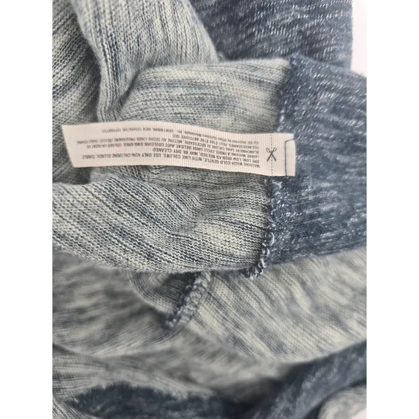 Free People FP Beach Pullover Womens M One Body Cowl Neck Blue Marled Raw Seam EUC - Image 4