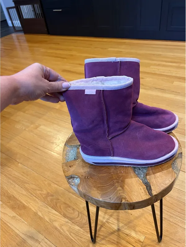 EMU Australia Purple Suede Shearling Lined Winter Boots Size 7 - Image 3