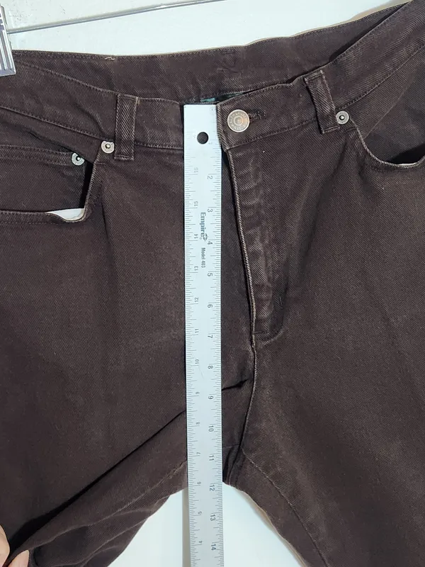 Lauren Ralph Lauren Brown Straight Leg Jeans Size 12 Petite - Image 8