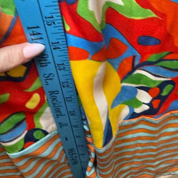 Bucketlist Abstract Floral Smocked Maxi Dress Small Multicolor Tie Strap‎ D4142 - Image 9