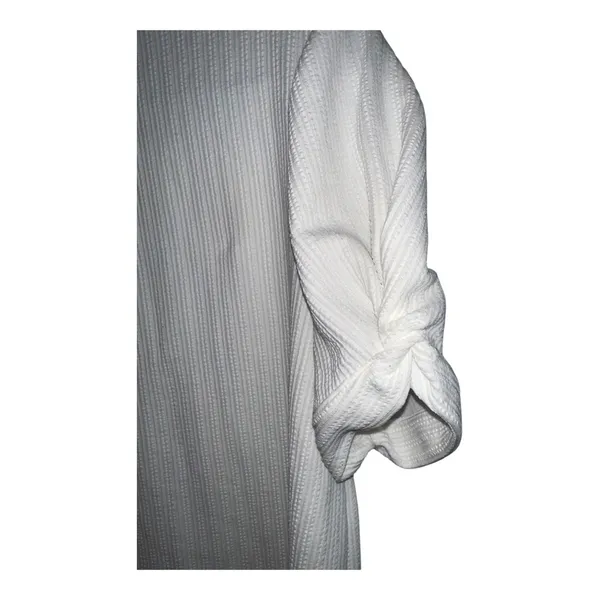 Calvin Klein White Textured Balloon Sleeve‎ Blouse, Womens Large (Approx) - Image 6