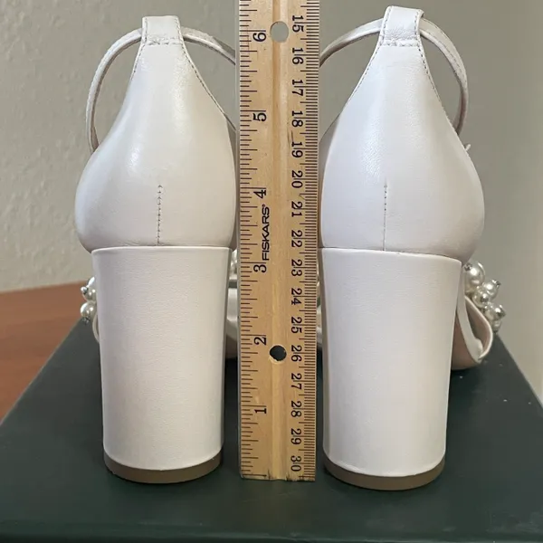 Kate Spade NIB Rosa Pearly Stud Ankle-strap Block Heels Ivory Parchment Size 6.5 - Image 11