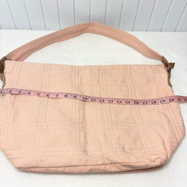 Free People Vienna Pink Quilted Shoulder Bag/Tote Bag, Suede Trim Detail‎ - Image 7