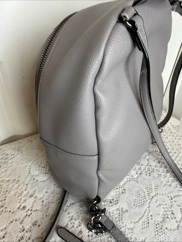 RARE Victoria's Secret Gray Quilted Mini Backpack with Chain Accent - Image 5
