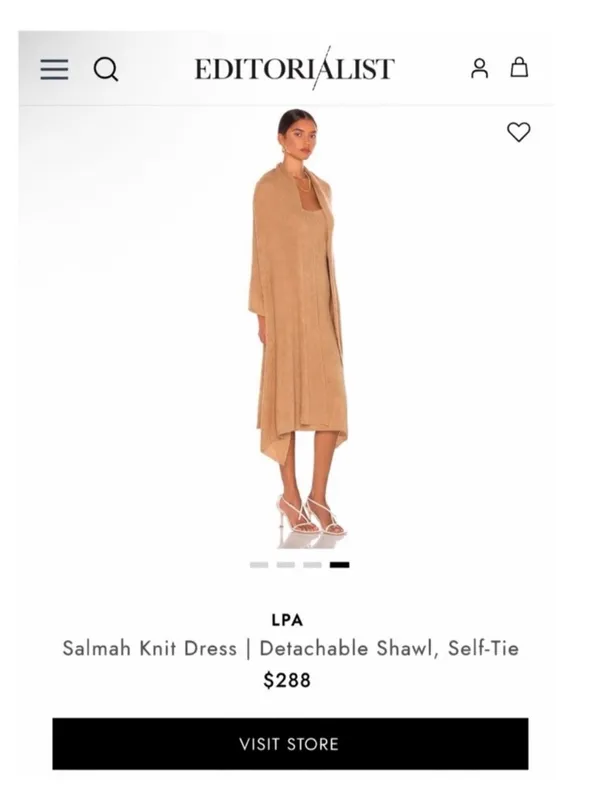 NWT Revolve x LPA Salmah Dress in Camel Tan *Shawl has a Flaw - Image 3