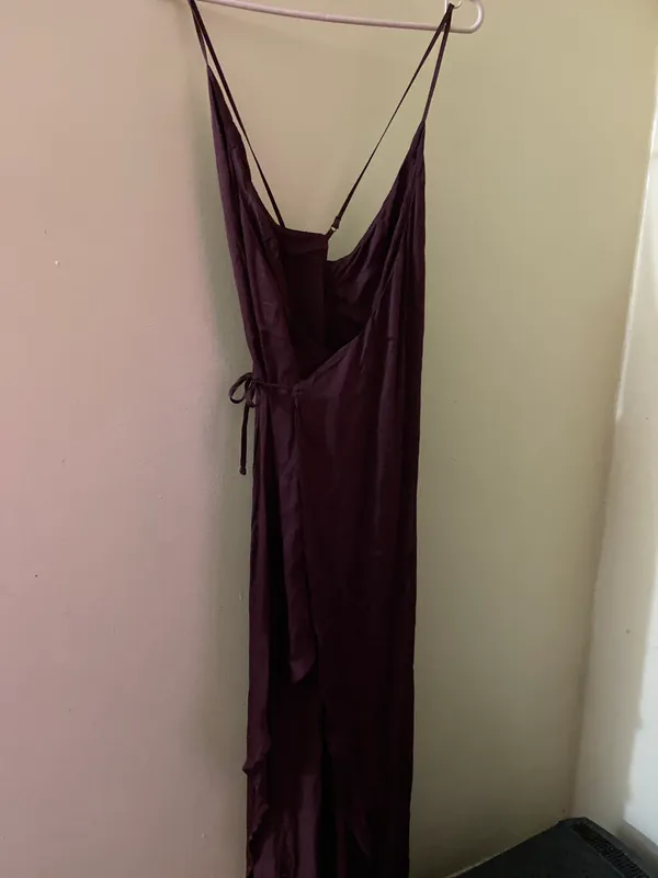 Young Fabulous & Broke Givanni Maxi Wrap Dress Raisin Solid - Image 5