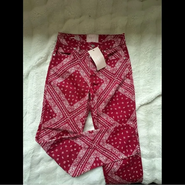 NWT Revice denim red bandana jeans‎ 24 - Image 6