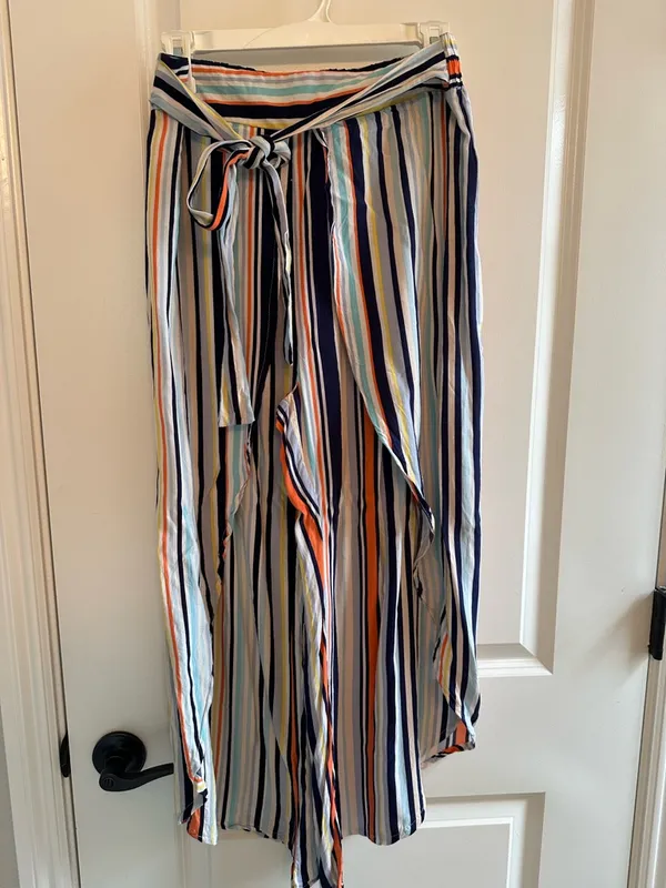 New Look Striped Wide-Leg Pants with draping detail - Image 4