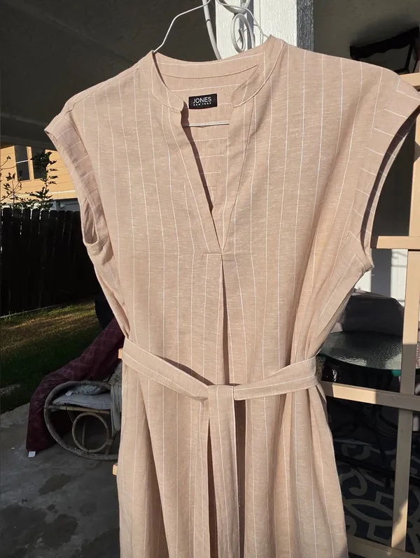 Vintage Jones New York Linen Blend Slip Midi Dress Large - Image 10
