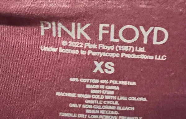 Pink Floyd Women’s T-Shirt Top Dark Side of the Moon Band Tee Maroon Size XS - Image 4