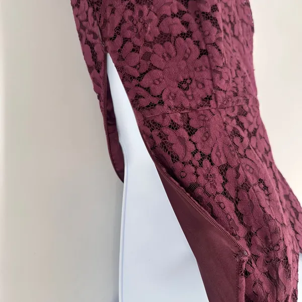 Lovers +‎ Friends Burgundy Lace Strappy Back Midi Dress Skylight Dress Size S - Image 11