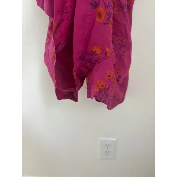 Urban‎ Outfitters Pink Floral Puff Sleeve Smocked Back Boho Romper Medium NEW - Image 2