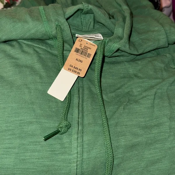 Pink Victoria's Secret LOUNGE COTTON ZIP-UP HOODIE forest pine‎ xl - Image 2