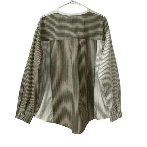 Zara White and Beige Contrasting Oversized Yale T-shirt(Size Small) - Image 4