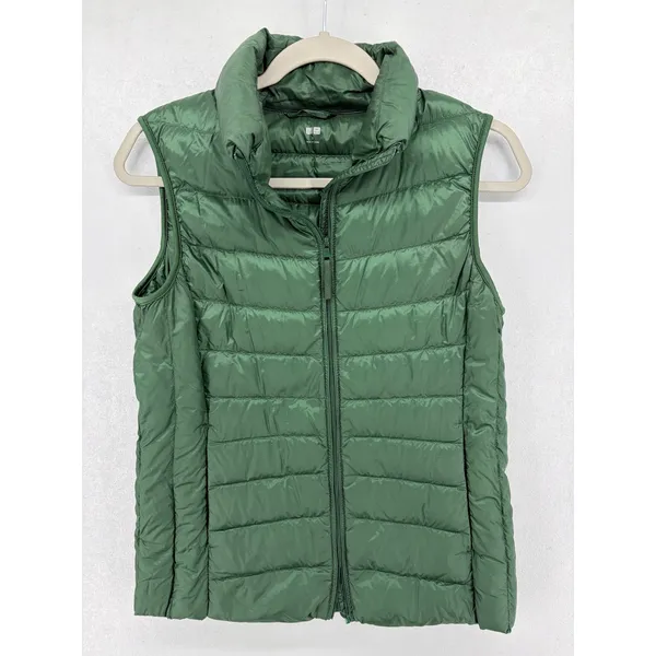 Uniqlo Womens Puffer Vest‎ Ultra Light Down Green Quilted S - Image 2