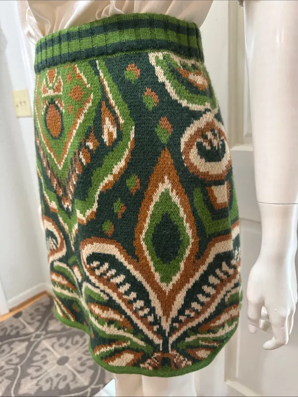 Farm Rio Pinneaple Ikat Knit Mini Skirt Size Small - Image 6