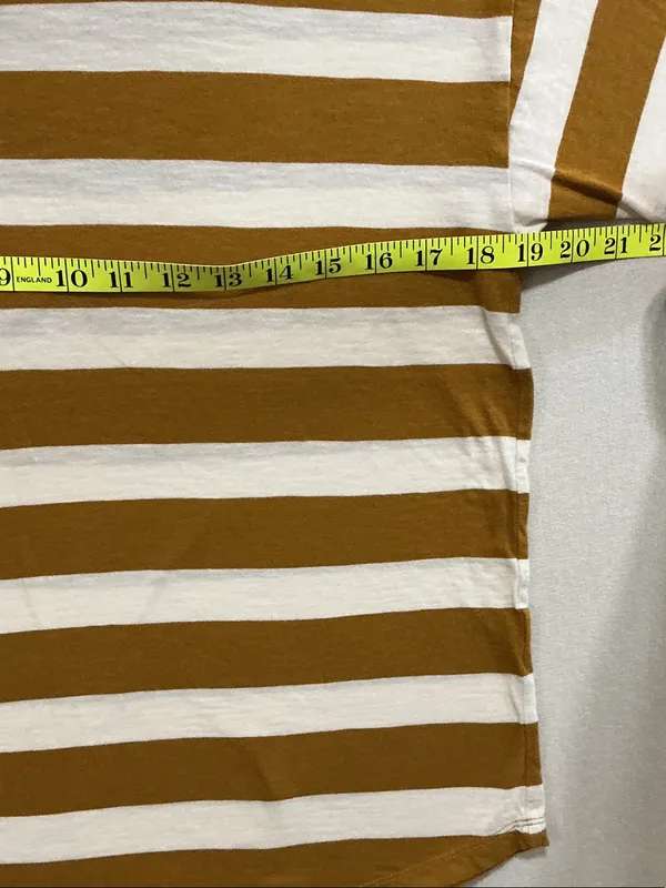 Madewell Short-Sleeve Crewneck Tee in Mustard & White Stripes - Image 4