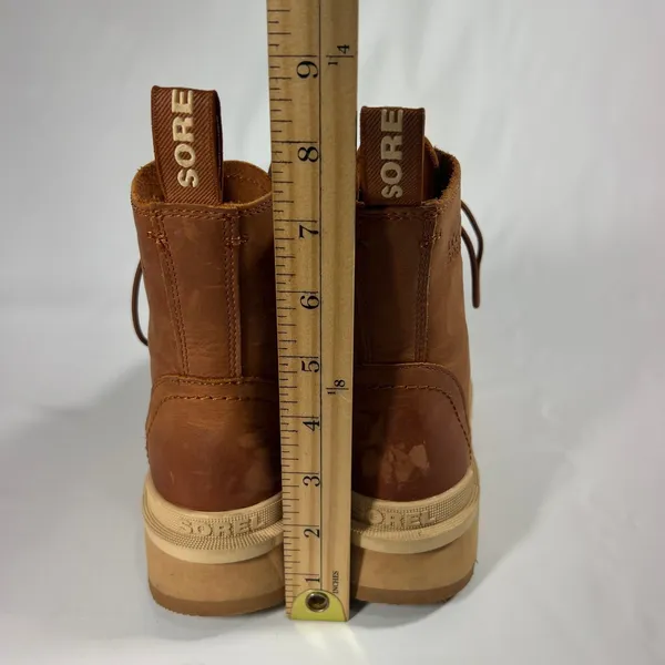 SOREL Hi-Line Lace Boots‎ Womens 6.5 Brown Waterproof Leather Combat Scorch - Image 8