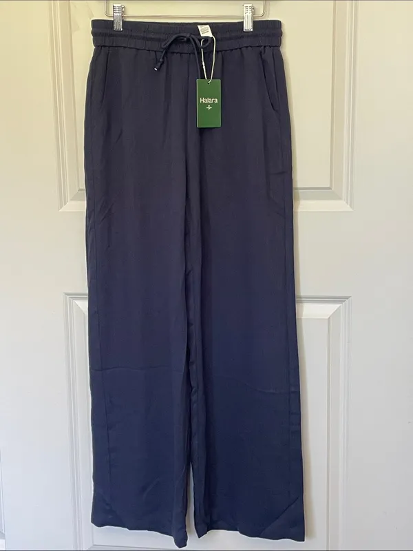 Halara Casual Navy Blue Pull On Pant Medium Tall Drawstring - Image 2