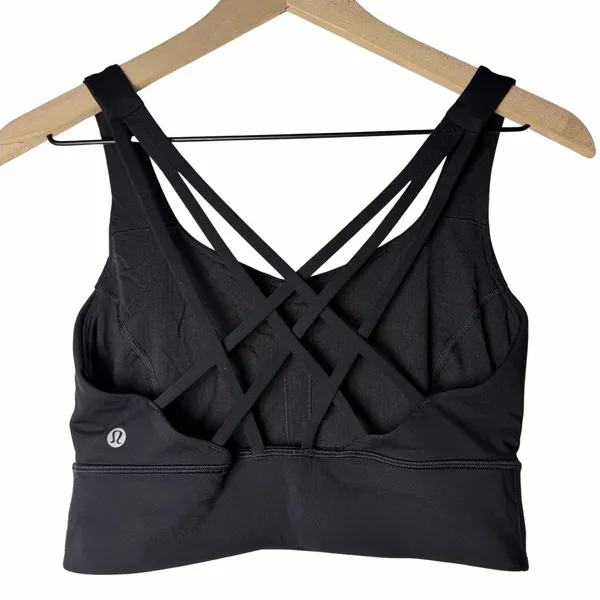 Lululemon Free To Be Serene Bra Long Line Bra Black Women's Size 8 - Image 2