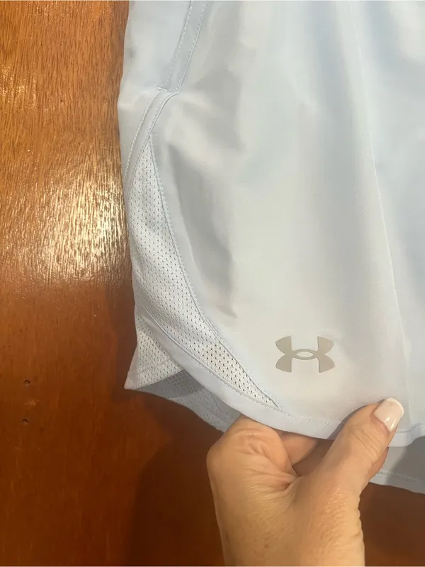 Under Armour Pale Blue Women's Athletic Shorts - Image 3
