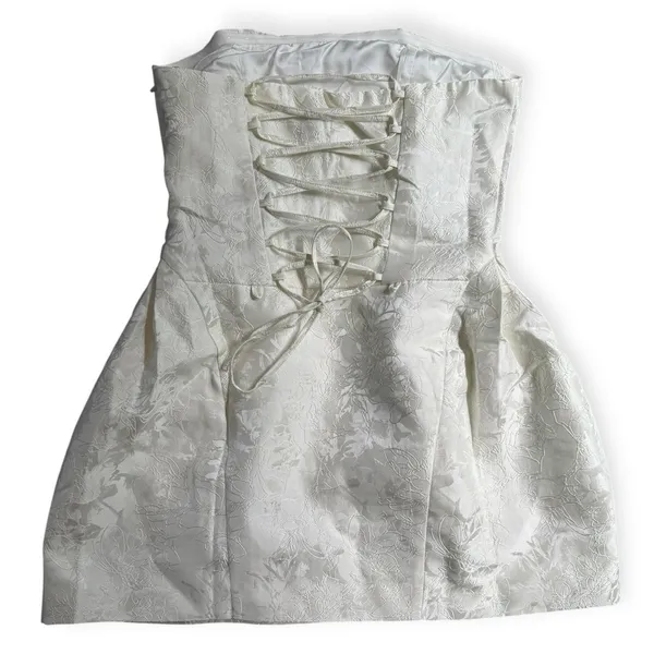 NWD BabyBoo Elenora Mini Dress Ivory Big Bow Size Medium - Image 4