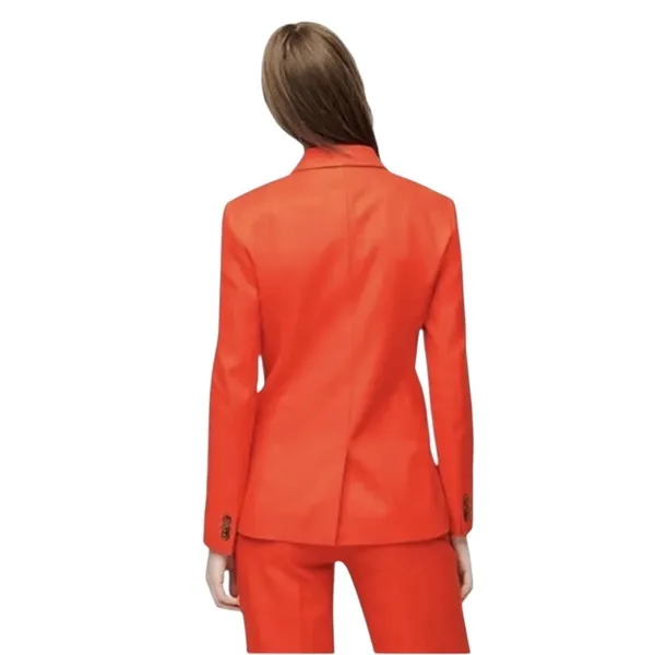 J. Crew Wool Blend Parke Single Button Blazer Orange Red Size 0 - Image 3