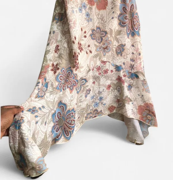 Y2K 2000s Fairy Forest Cottagecore Coquette Ruffle Floral Handkerchief Asymmetrical Hem Maxi Cami Dress Slip on sweetheart babydoll #angelic #whimsical #feminine #romantic - Image 2