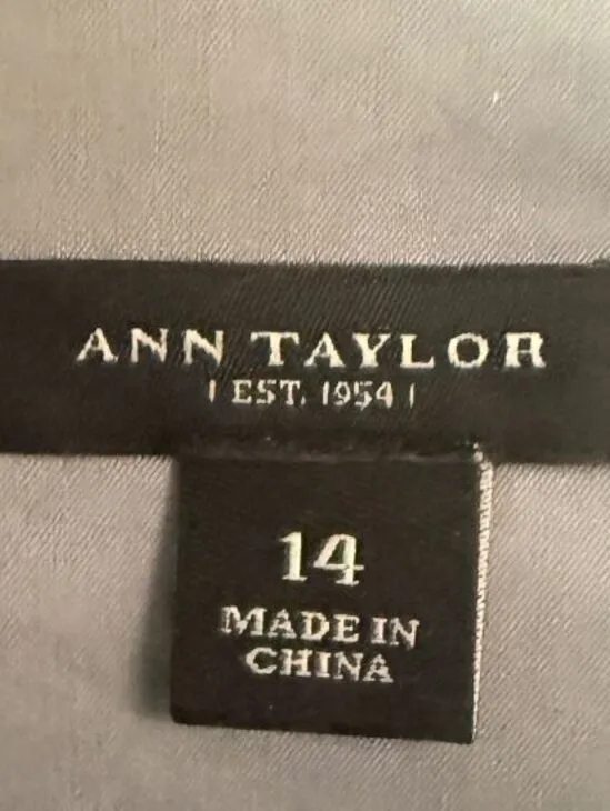 Ann Taylor Women's Gray Collared Sheath Dress Size 14 - Image 4