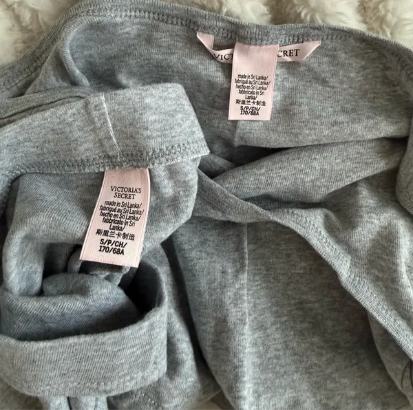 Victoria's Secret Gray Ribbed Crop Tank and Short Set - Image 6