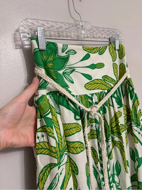 Rachel Zoe Linen Blend Tropical Print Pull-On Flowy Maxi Skirt - Size XS - Image 4