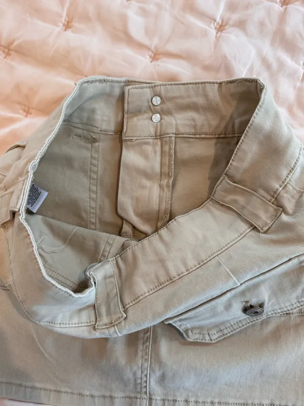 Vintage Khaki Mini Skirt Y2K - Image 3
