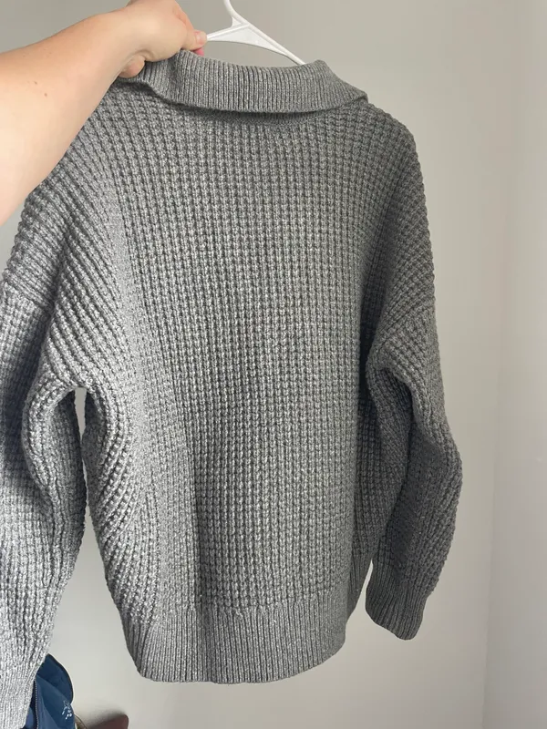Madewell Gray Knit Collared Sweater - Image 4