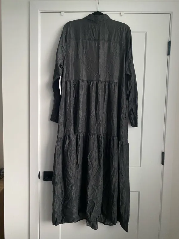 Avenue Women's Plus Size Denim Tiered Shirtdress New 16 - Image 6