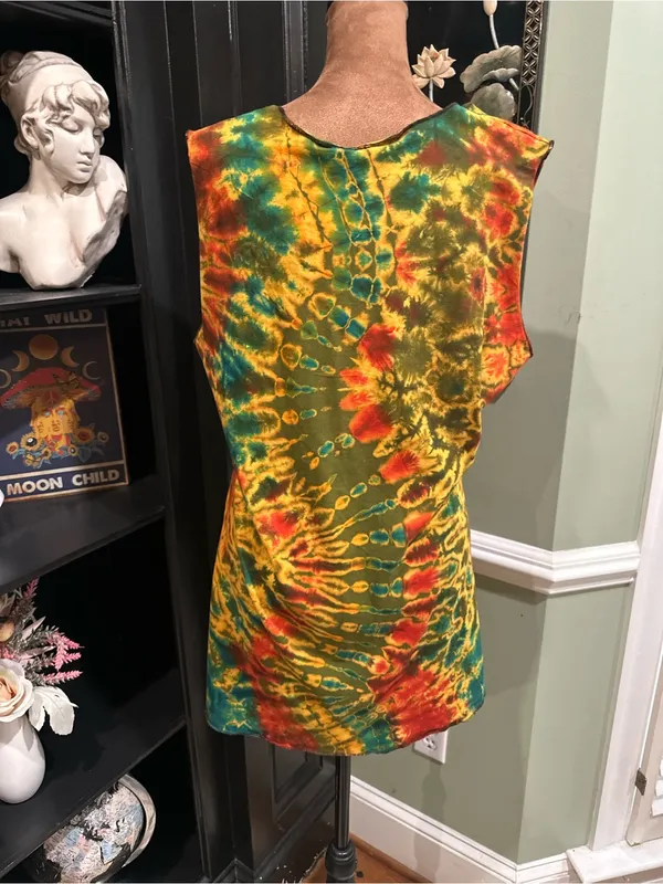 Karma Circle USA Sleeveless Dye Top – Multicolor Swirl – Size L/XL NWT - Image 6