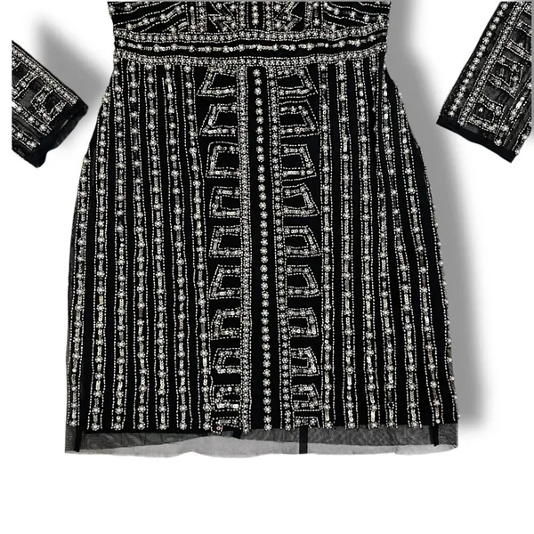 Gianni Bini Black Dani Pearl Silver Sequin Dress size 0 - Image 12