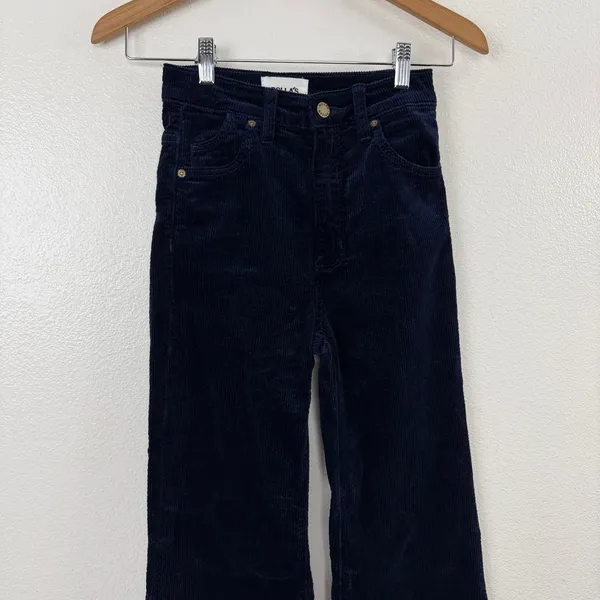 Rolla's Eastcoast Flare Pants Womens 24 Navy Blue High Rise Corduroy - Image 3