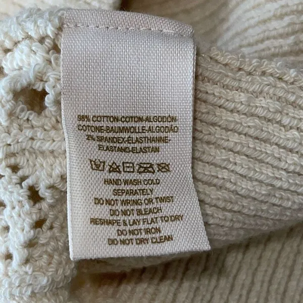 Free People Womens Open Knit Long‎ Sleeve Tunic Sweater Ivory Size Medium NWT - Image 8