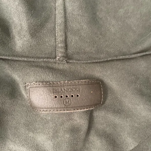 Blank NYC Faux Suede Sage Olive Green Moto Jacket - Image 5