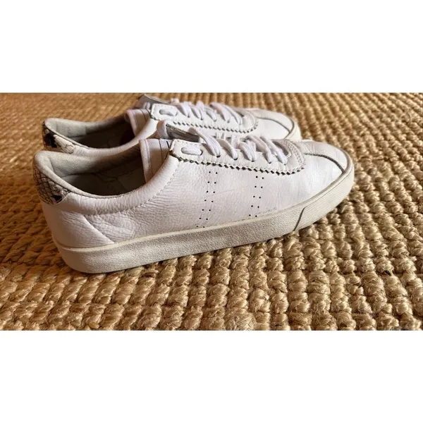 ASOS/Superga 2843 Club S Genuine Leather White Snake Heel Unisex Size 40 - Image 5