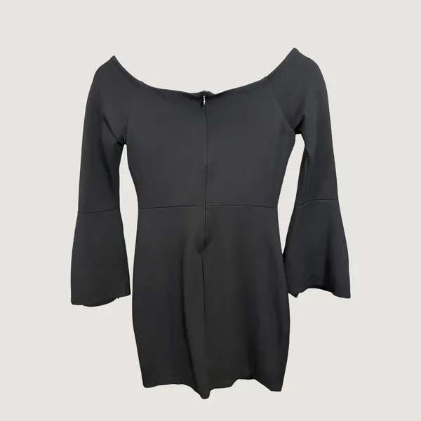 Lulus Black Off The Shoulder Bell Sleeve Bodycon Mini Dress Small - Image 4