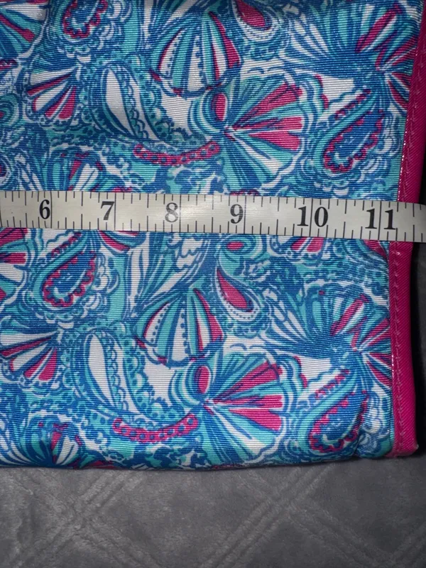 Lilly Pulitzer Hanging Valet Toiletry Bag in My Fans - Blue/ Pink - Image 8
